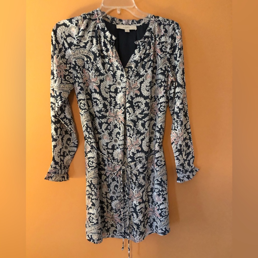 Print long sleeve dress